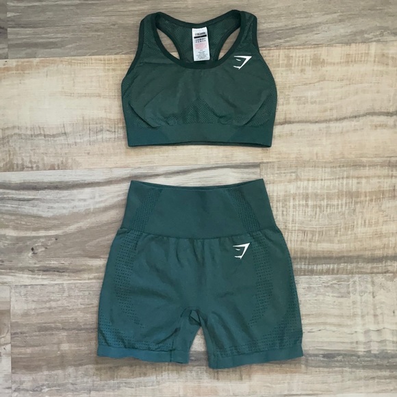 Gym shark vital seamless in green marl set - Picture 3 of 3